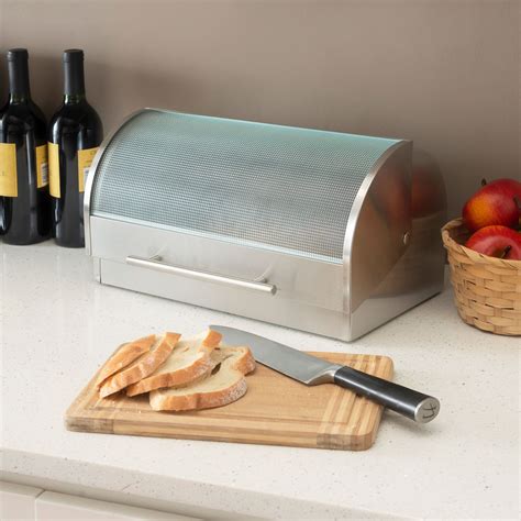 metal white bread box|stainless steel bread box walmart.